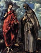 GRECO, El St John the Evangelist and St Francis oil painting on canvas